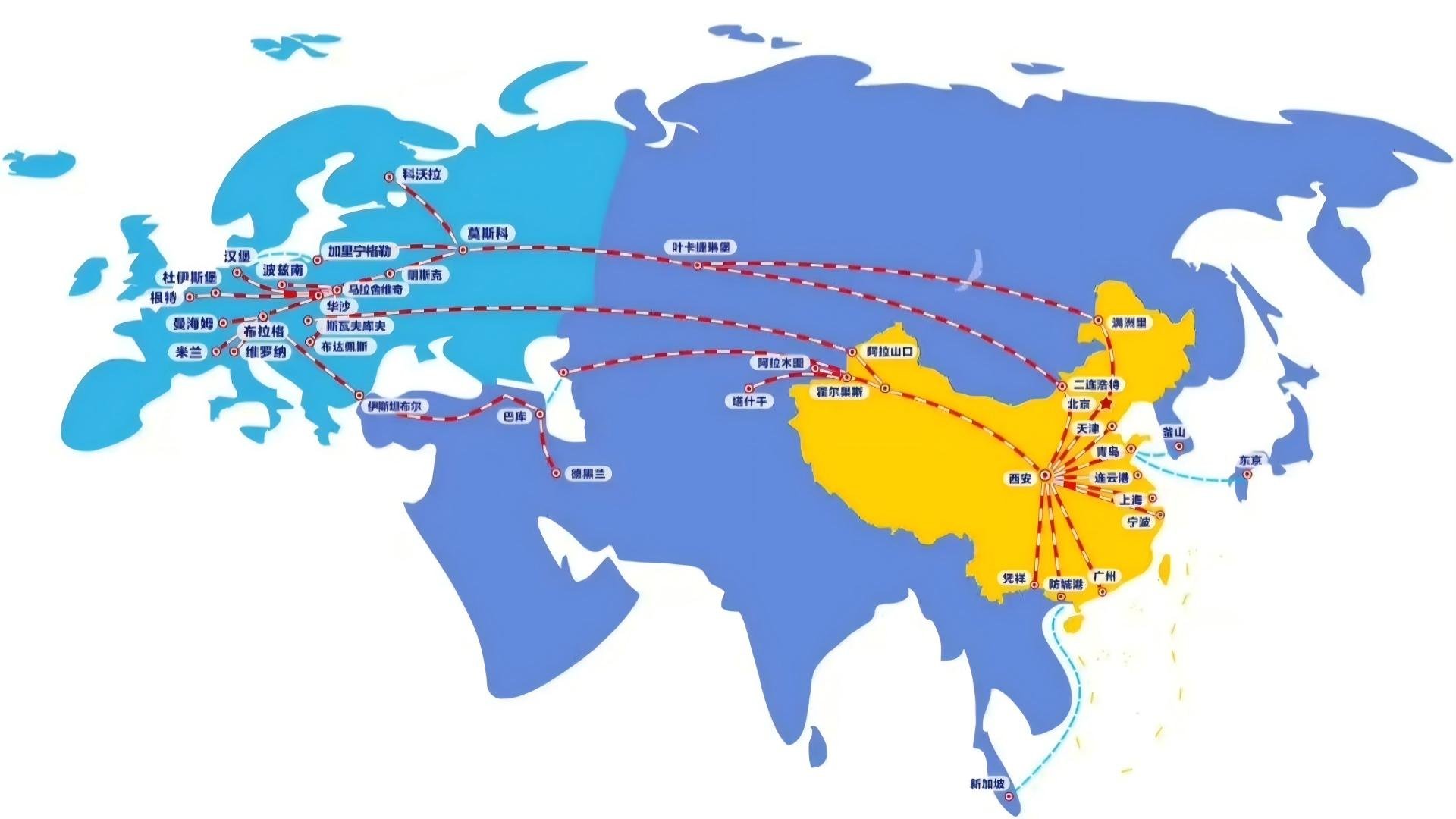 中欧班列线路图